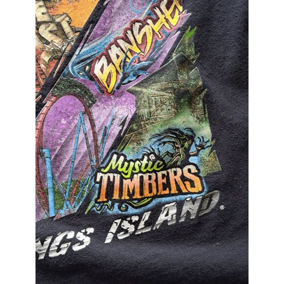 Kings Island Roller Coaster Graphic T-Shirt Cedar Fair Youth Medium Collectible - Picture 5 of 9